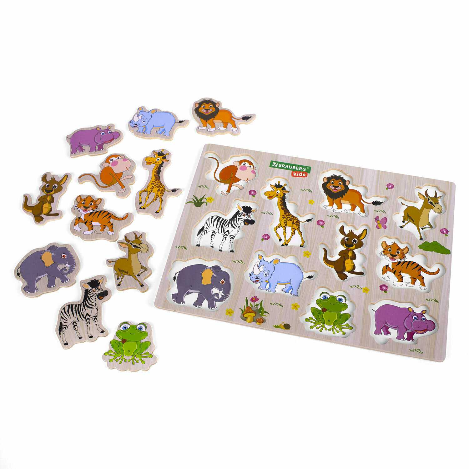 Рамка вкладыш деревянная Brauberg Kids Рамка-вкладыш Овощи (665255) фотография 9