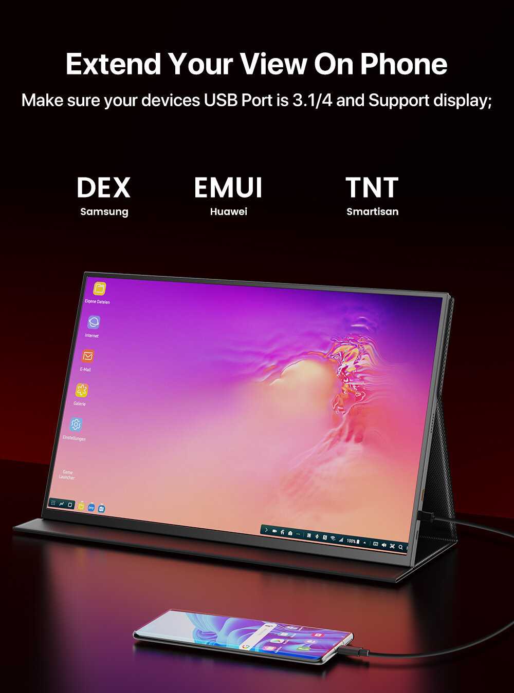 Портативный игровой монитор UPerfect UGameB118 2560x1600 144 Гц IPS фотография 12