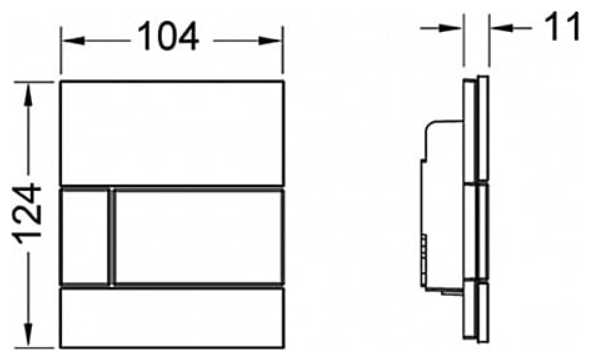 Кнопка смыва Tece Square Urinal 9242802 белое стекло, кнопка хром фотография 1