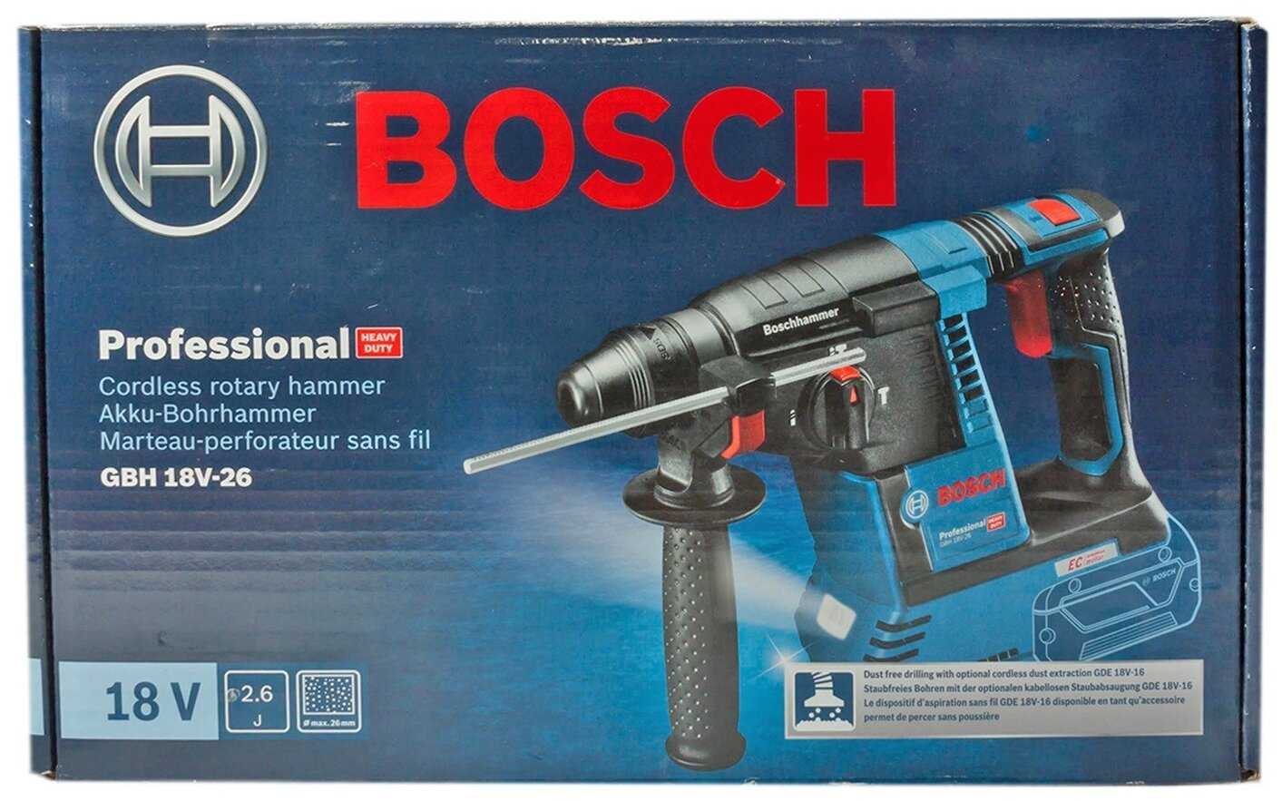 Перфоратор аккумуляторный BOSCH GBH 18V-26 0 611909000, без аккумулятора фотография 3