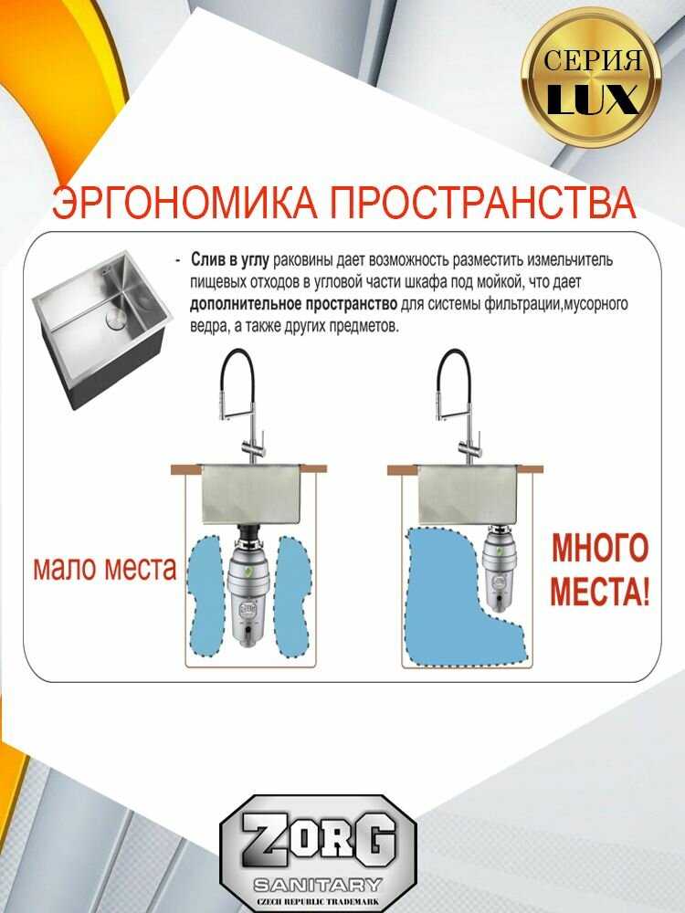 Мойка кухонная ZorG LUX 5151-L фотография 11