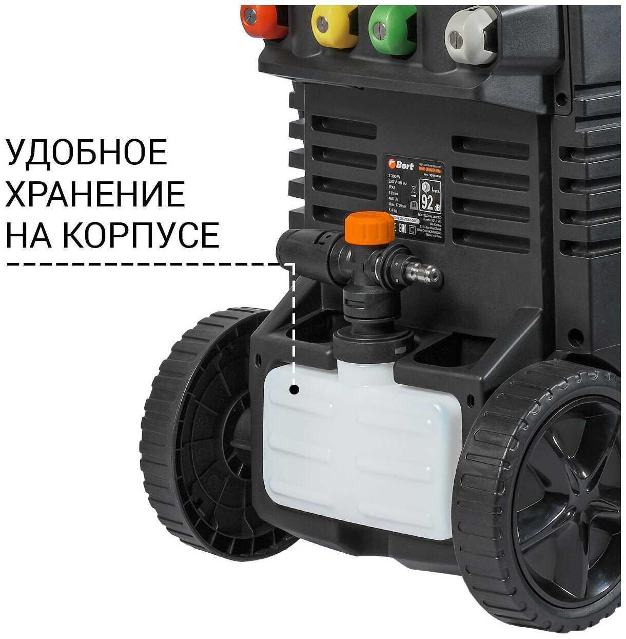 Мойка высокого давления Bort BHR-2000M-Pro, 150 бар, 450 л/ч фотография 6