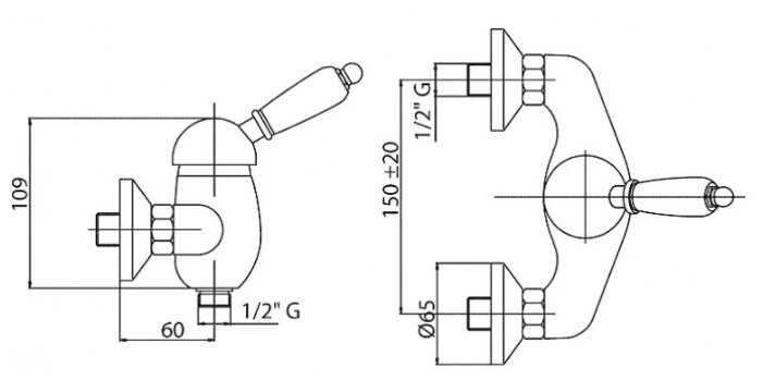 Смеситель для душа CEZARES Elite DM-01-M, рычажный фотография 1