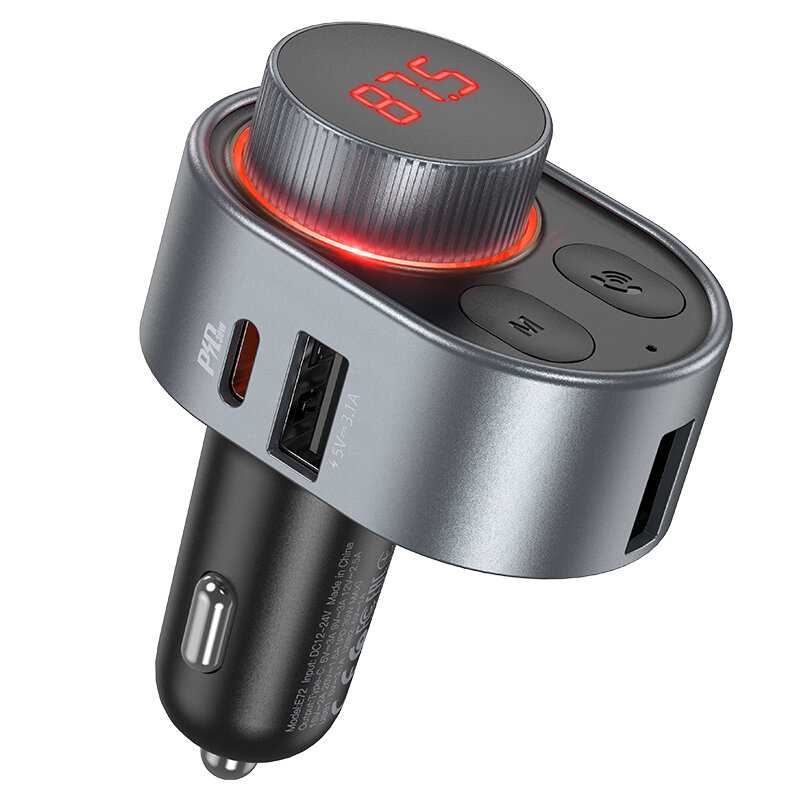 Автомобильный FM модулятор Bluetooth Hoco E72 (USB/TF/PD 30W/USB 3.1A) фотография 1