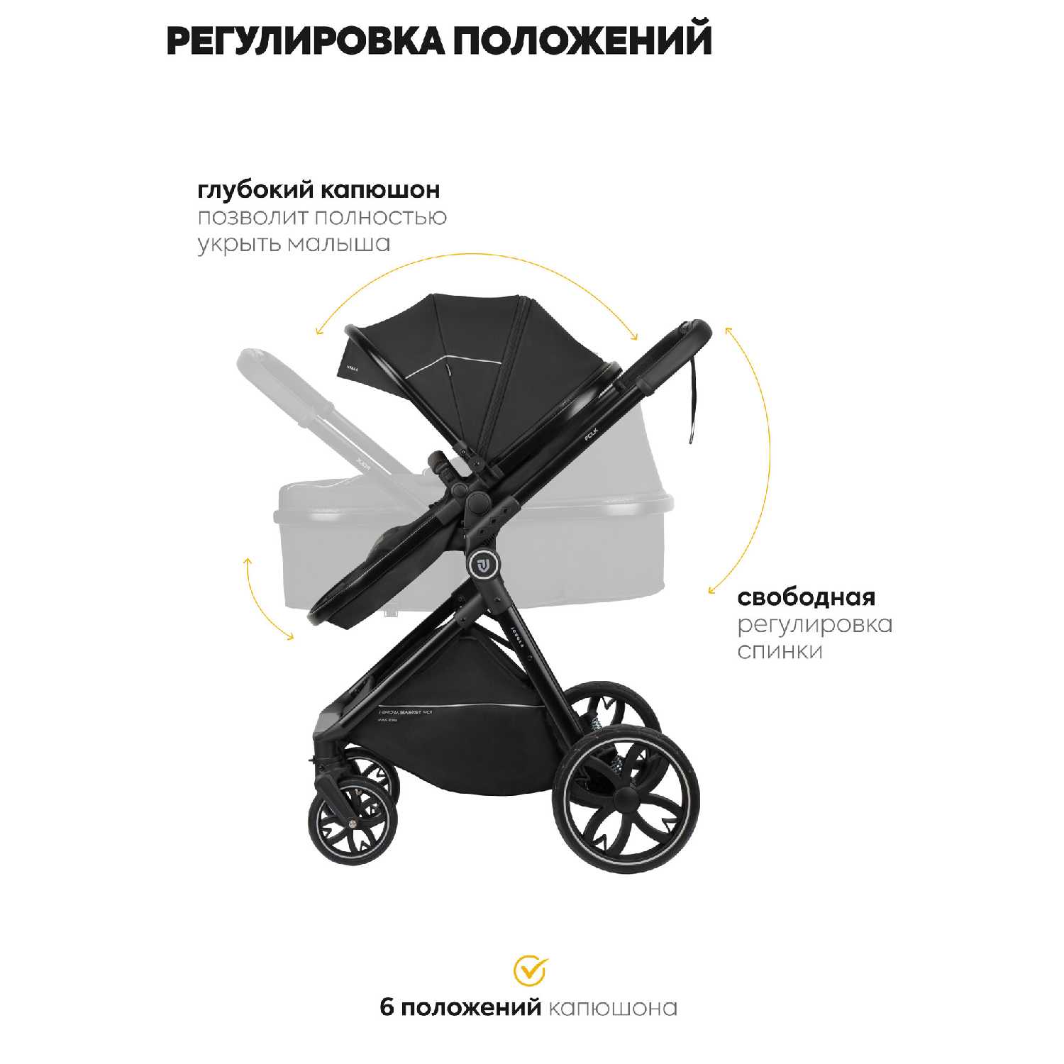 Коляска трансформер для новорожденных 2 в 1 Jovola Folk фотография 4