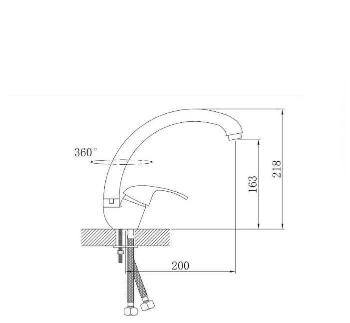 Смеситель для кухни (мойки) Potato P4104, рычажный фотография 1