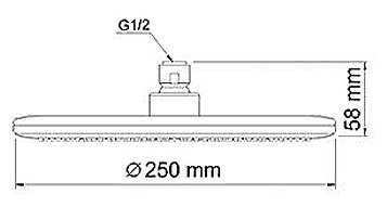 Верхний душ WasserKRAFT А174868 Thermo, хромоникелевое фотография 3