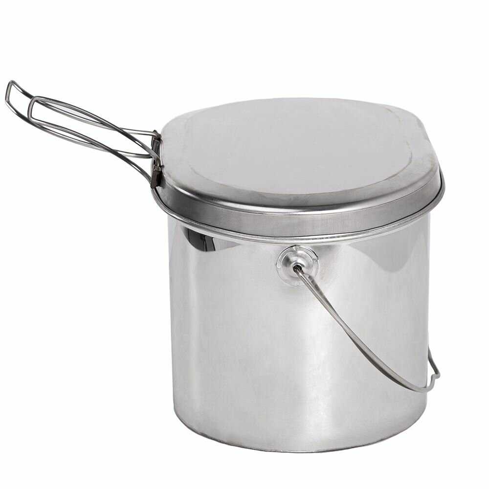 Котелок низкий 3,3 л крышка с ручками фотография 7