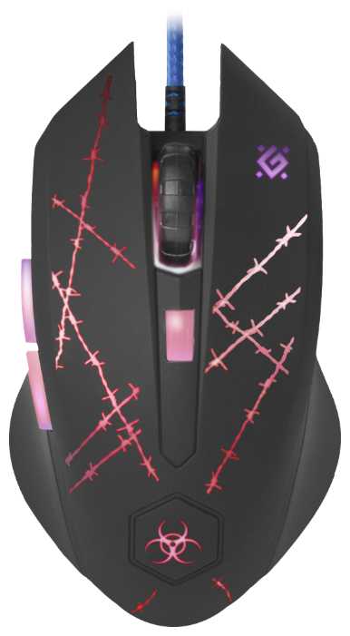 Игровая мышка для компьютера Defender Forced+кворик оптика 6 кнопок 3200 dpi