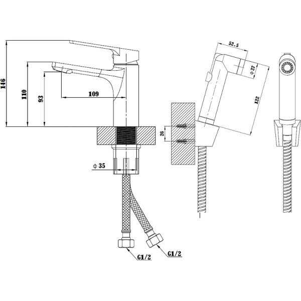 Смеситель для раковины Esko Singapore (SB 27H) фотография 8