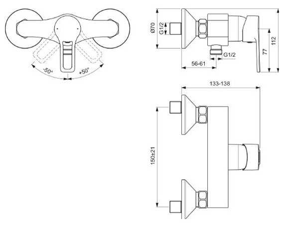 Смеситель для ванны VIDIMA Хайп BA398AA, рычажный фотография 10