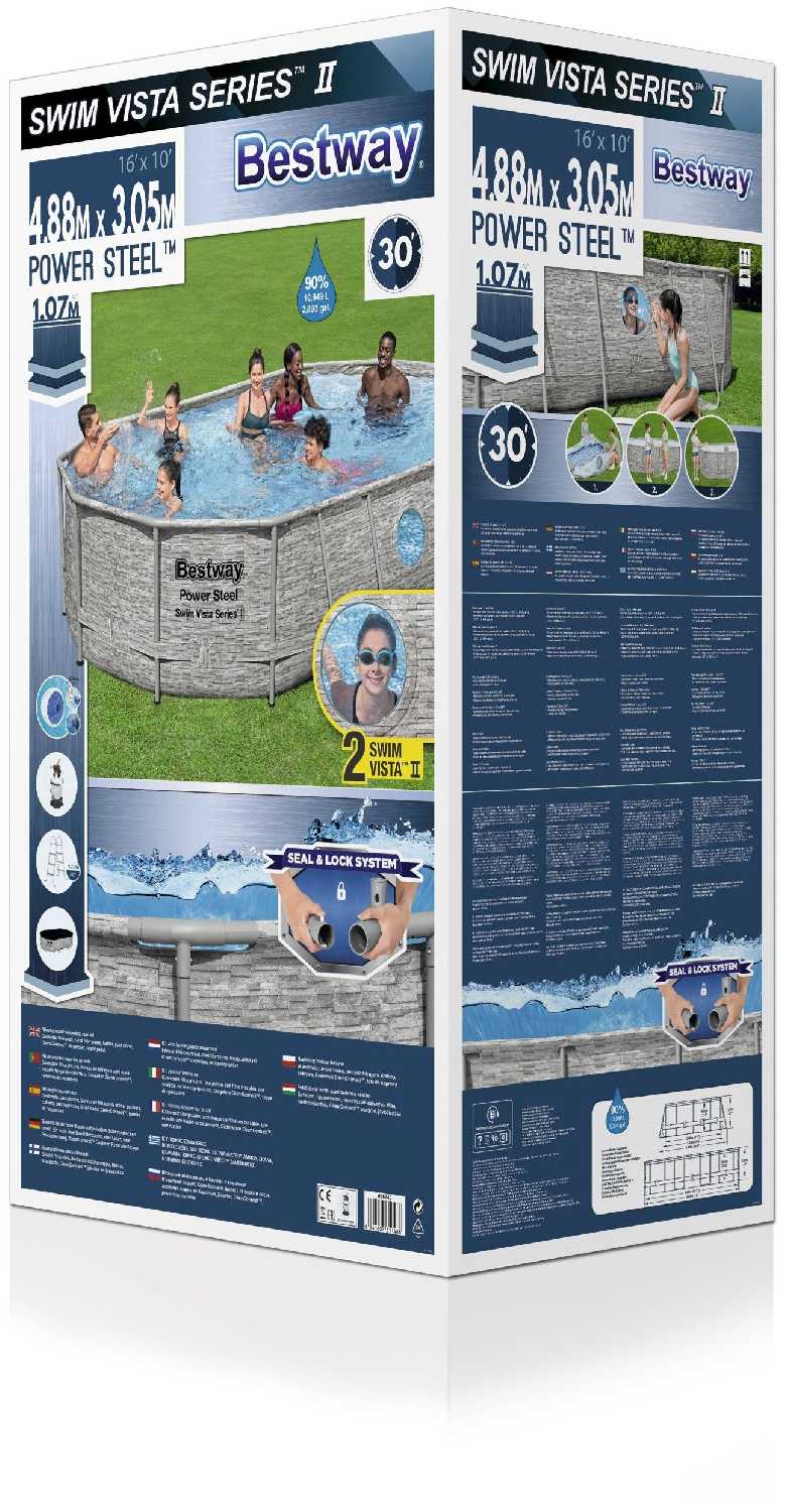 Каркасный бассейн Bestway Power Steel Swim Vista Series II фотография 7