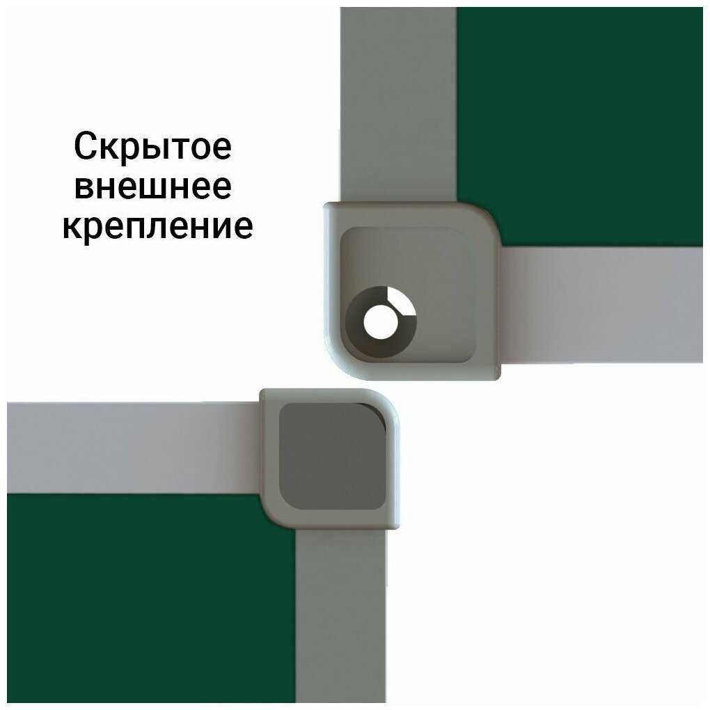 Доска школьная магнитно-меловая 120х350 BoardSYS, трехэлементная зеленая фотография 2