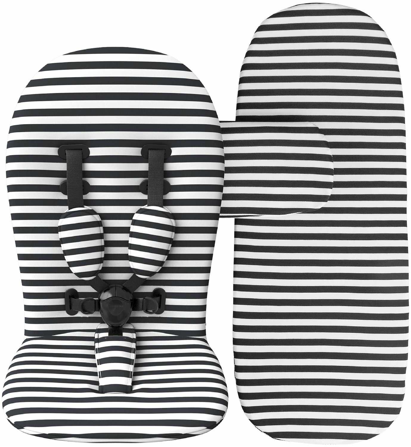 Коляска 2в1 Mima Xari Black на серебристом шасси с матрасиками Black/White фотография 6