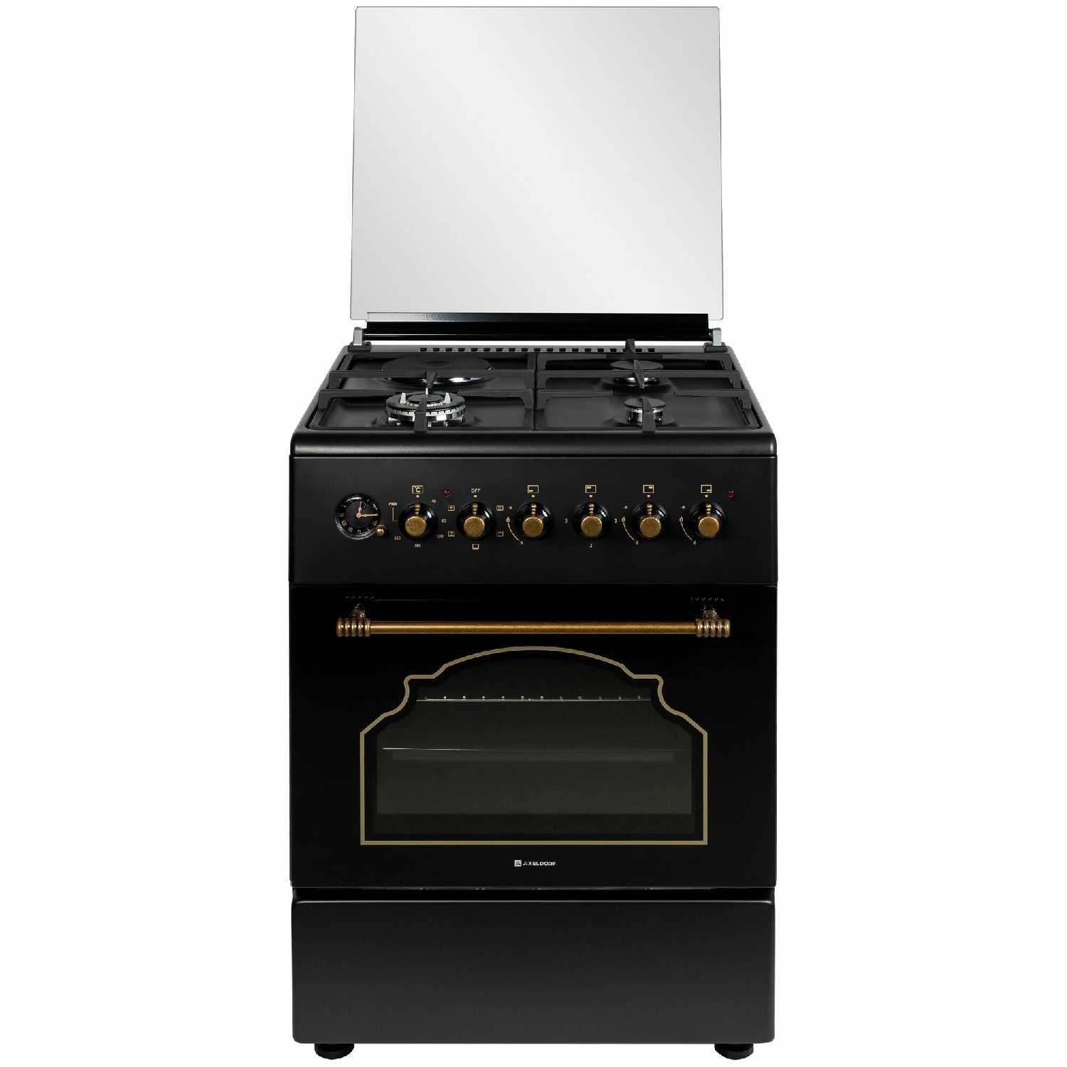 Комбинированная плита AXELDORF FG 063, 3газ + 1эл, электродуховка, газ-контроль, чугунные решетки