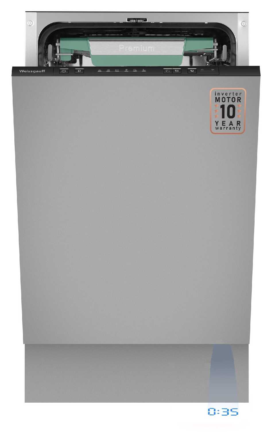 Встраиваемая посудомоечная машина Weissgauff BDW 4536 D [Inverter Autoopen Timer Floor]