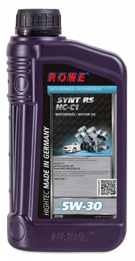 Синтетическое моторное масло ROWE Hightec Synth RS SAE 0W-40 фотография 1