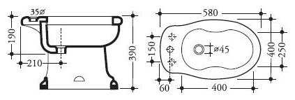 Биде подвесное Disegno Ceramica Paolina 7008/1 с горизонтальным выпуском фотография 1