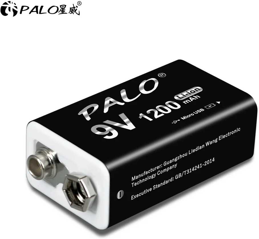 Аккумуляторная батарейка Крона 6F22 9V 1200 mAh, с зарядкой USB, 1 шт. фотография 22