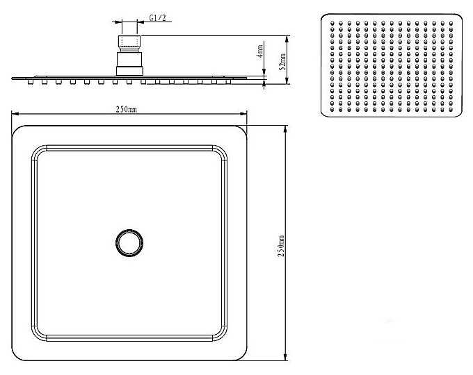 Верхний душ D&K DC1004853, хром фотография 1