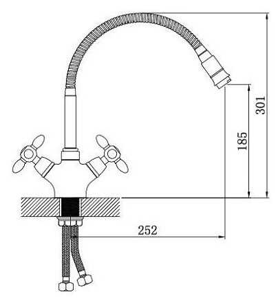Смеситель для кухни (мойки) Potato P5860-xx, рычажный фотография 2