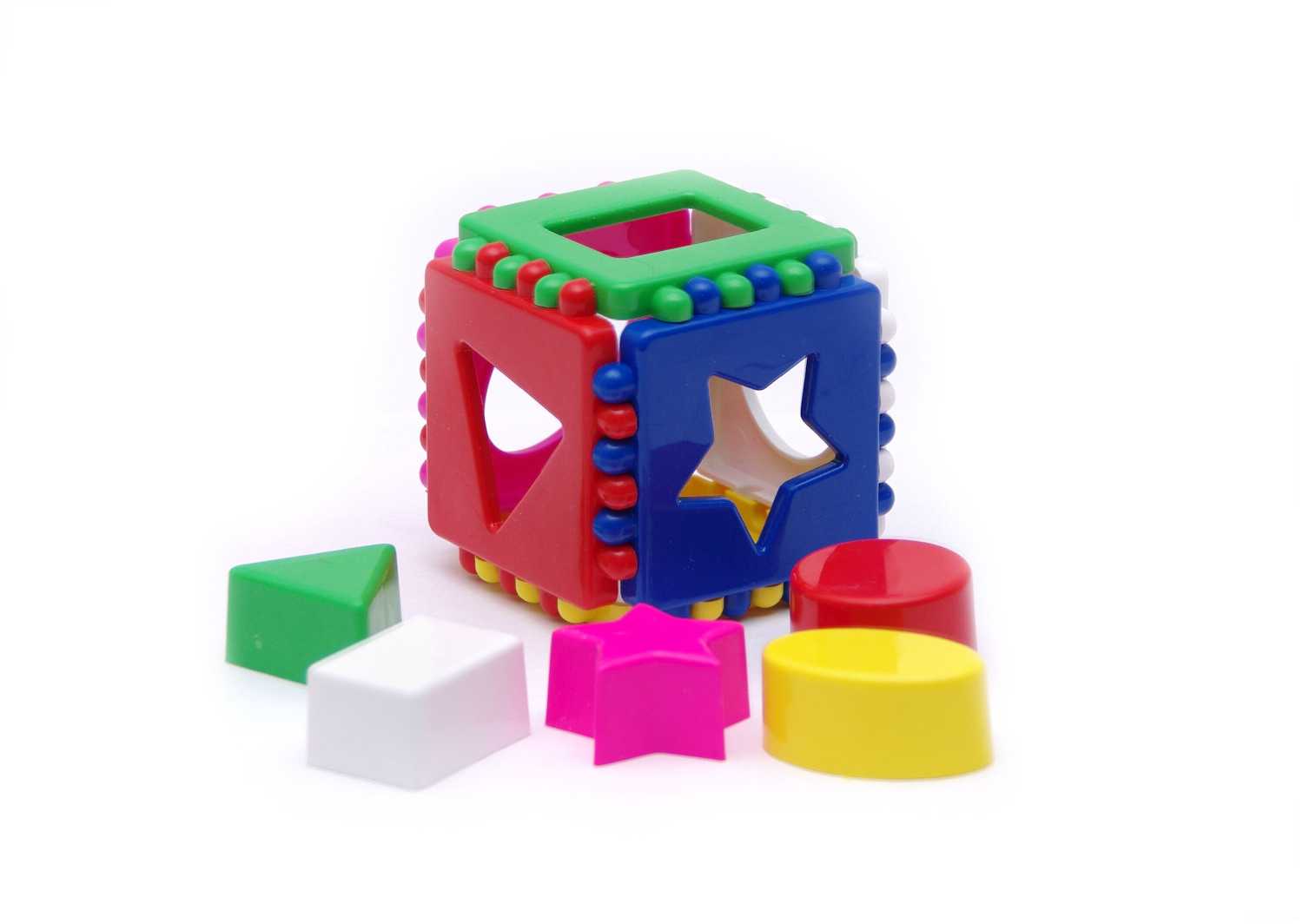 Развивающая игрушка Karolina toys Каталка Колесо, Кубик логический малый, Пирамида большая фотография 2