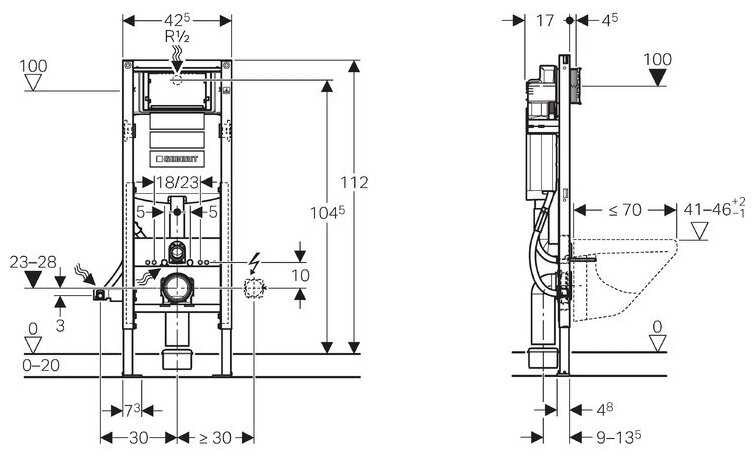 Рамная инсталляция GEBERIT DuofixUP 320 (111.350.00.5) фотография 10