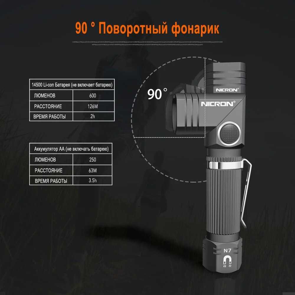 NICRON светодиодный фонарик Handfree двойной топливный (N7) фотография 13