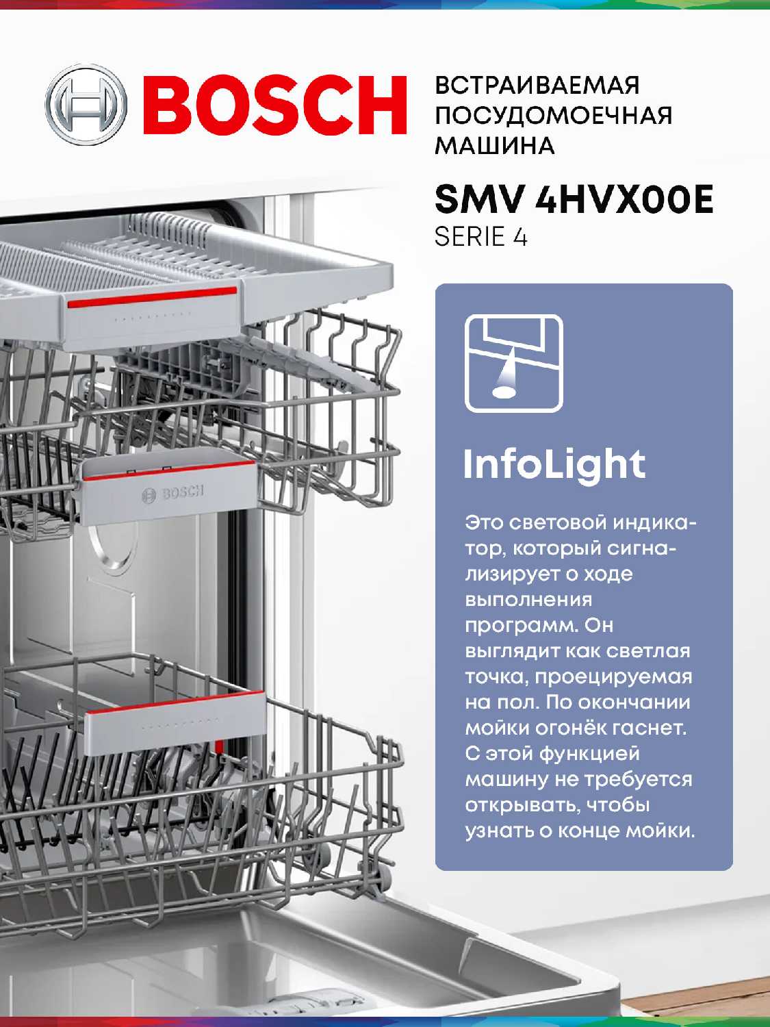 Встраиваемая посудомоечная машина Bosch SMV4HVX00E фотография 5