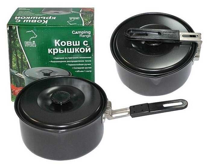 Ковш туристический, с крышкой и складной ручкой Era outdoor фотография 2