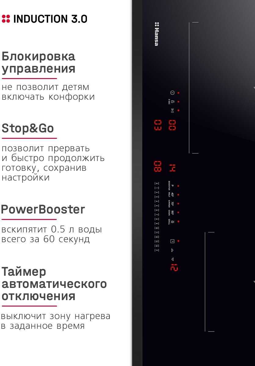 Индукционная варочная поверхность Hansa Induction 3.0 (BHI67116) фотография 6