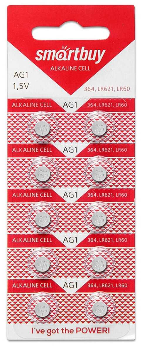 Батарейка AG1 (LR60, 364, 620, 621) 1.5V SmartBuy Blister, 1 шт. фотография 1