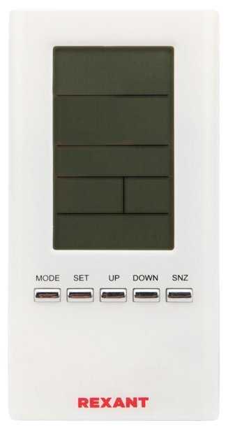 Метеостанция домашняя комнатно-уличная REXANT термометр датчик влажности будильник фотография 2