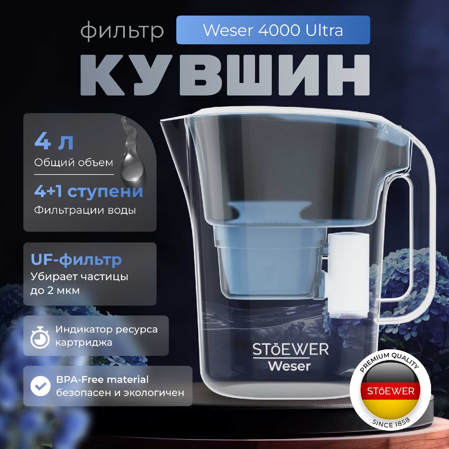 Фильтр-кувшин для воды STOEWER Donau (2600) фотография 24