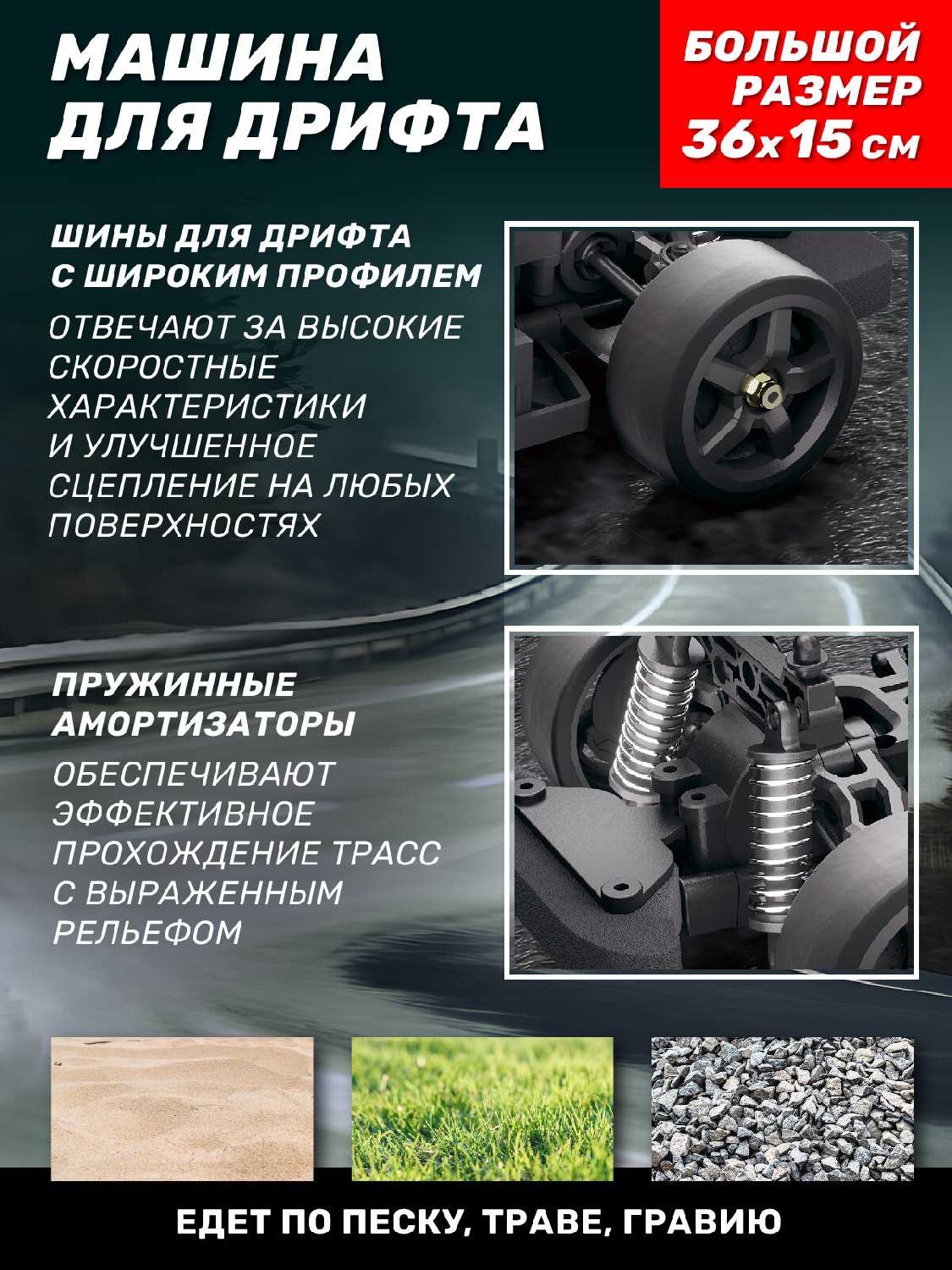 Большая машина на радиоуправлении для дрифта М1:12, 4WD, скорость 26 км/ч (JB0405253) фотография 1