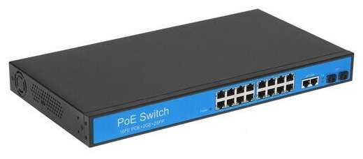 POE-коммутатор 16-канальный, 2xRJ45+2xSFP UPLINK, POE-A, 300Вт | ORIENT SWP-7516POE/2P/2SFP PS 1GB