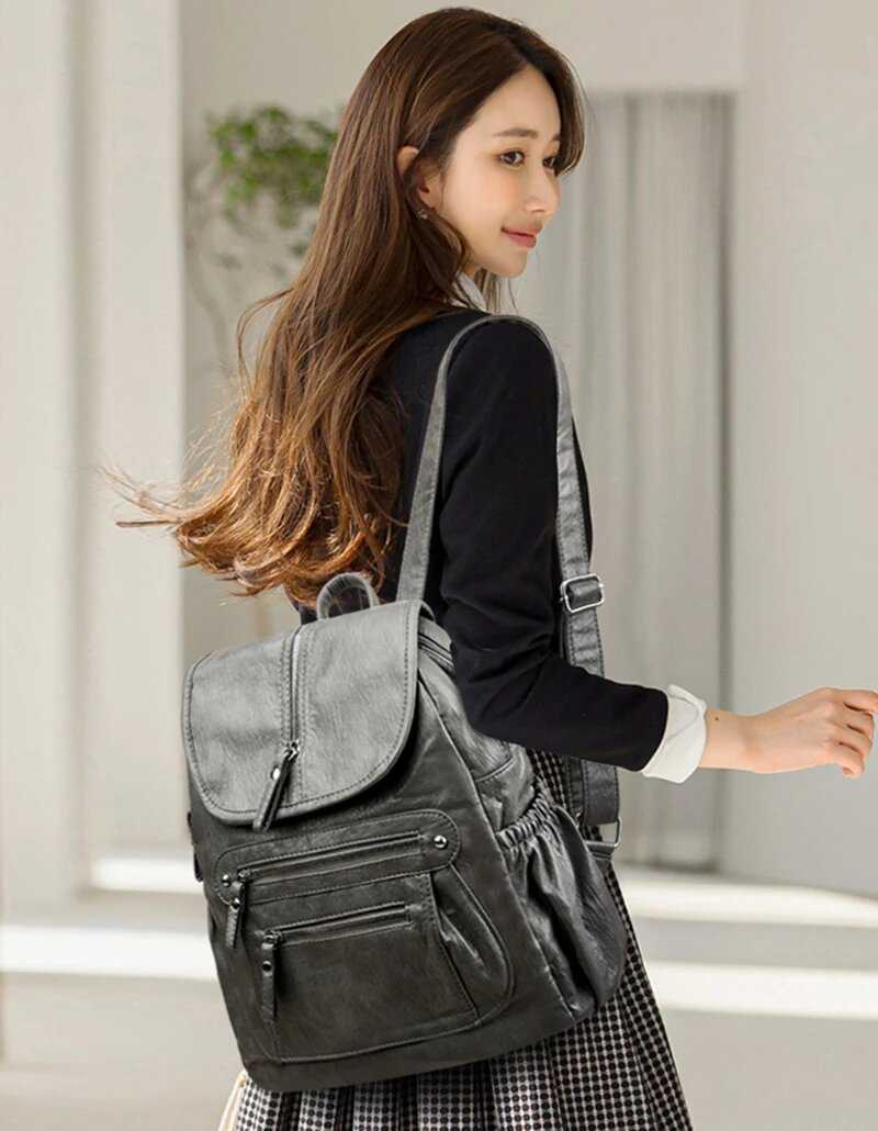 Роскошный женский кожаный рюкзак LANYIBAIGE фотография 10