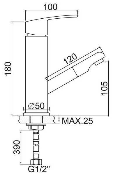 Смеситель для раковины (умывальника) Accoona A9290-1, рычажный фотография 4