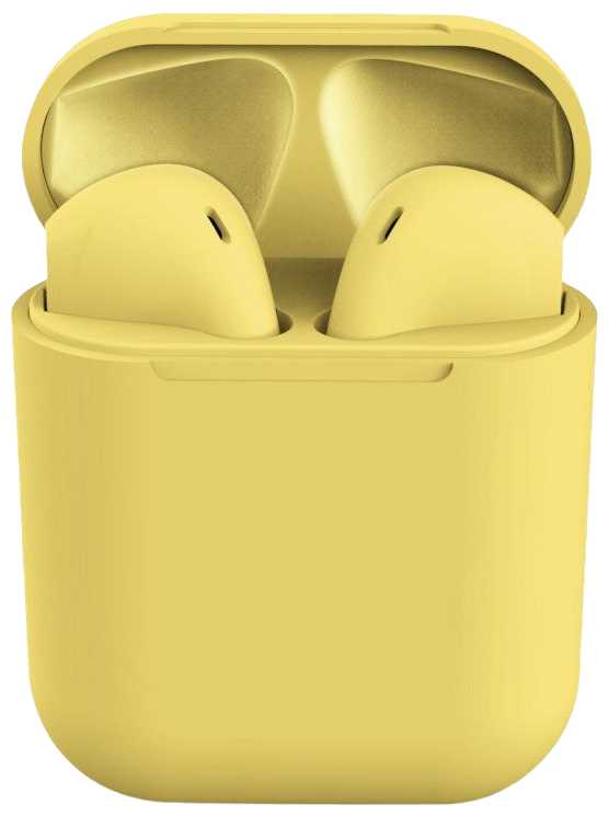 Беспроводные наушники inPods 12 simple для телефона с Блютуз и зарядным чехлом / желтые