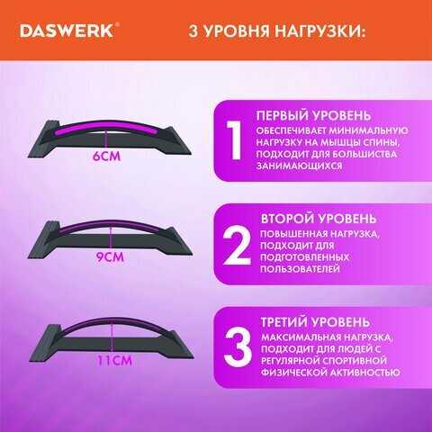 Комплект 3 шт DASWERK Массажер для спины/мостик для растяжки PREMIUM (680036) фотография 3