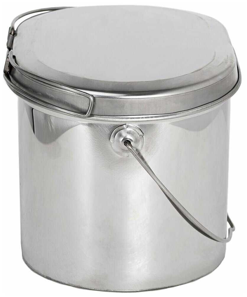 Котелок низкий 3,3 л крышка с ручками фотография 4