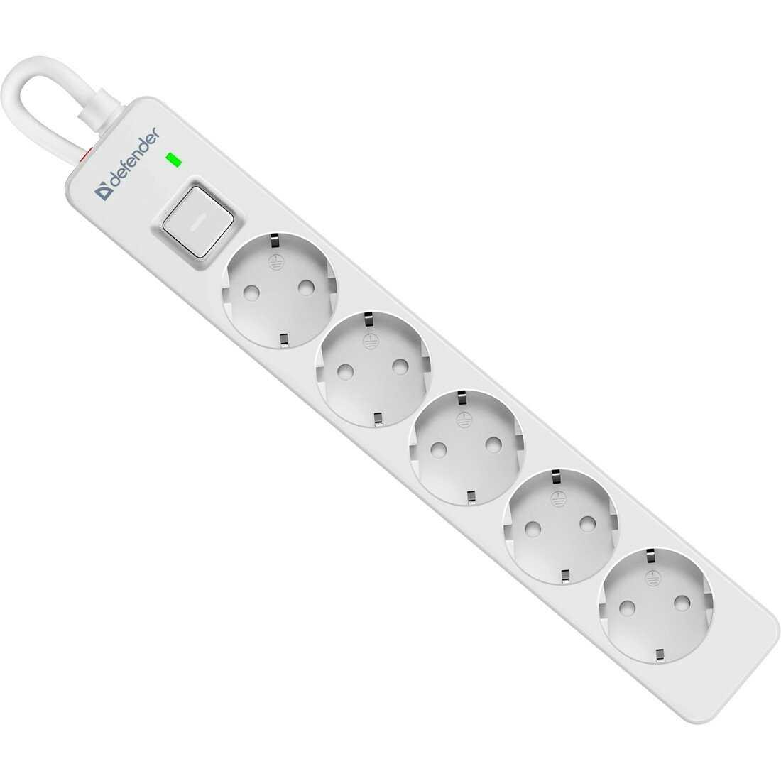 Сетевой фильтр Defender DFS 131 [1.5 м, 5 розеток]