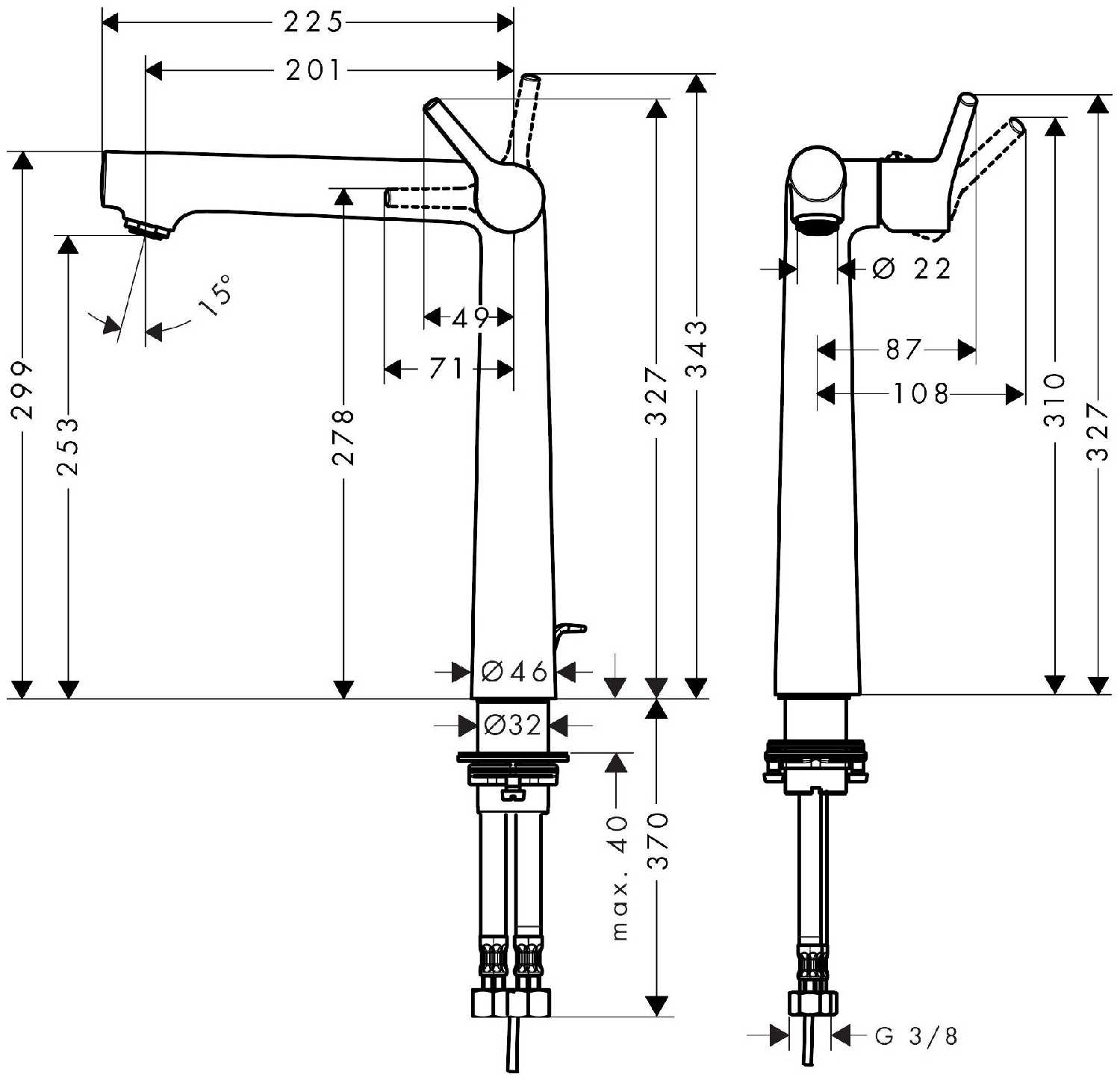 Смеситель универсальный hansgrohe Talis S 72115000, рычажный фотография 6