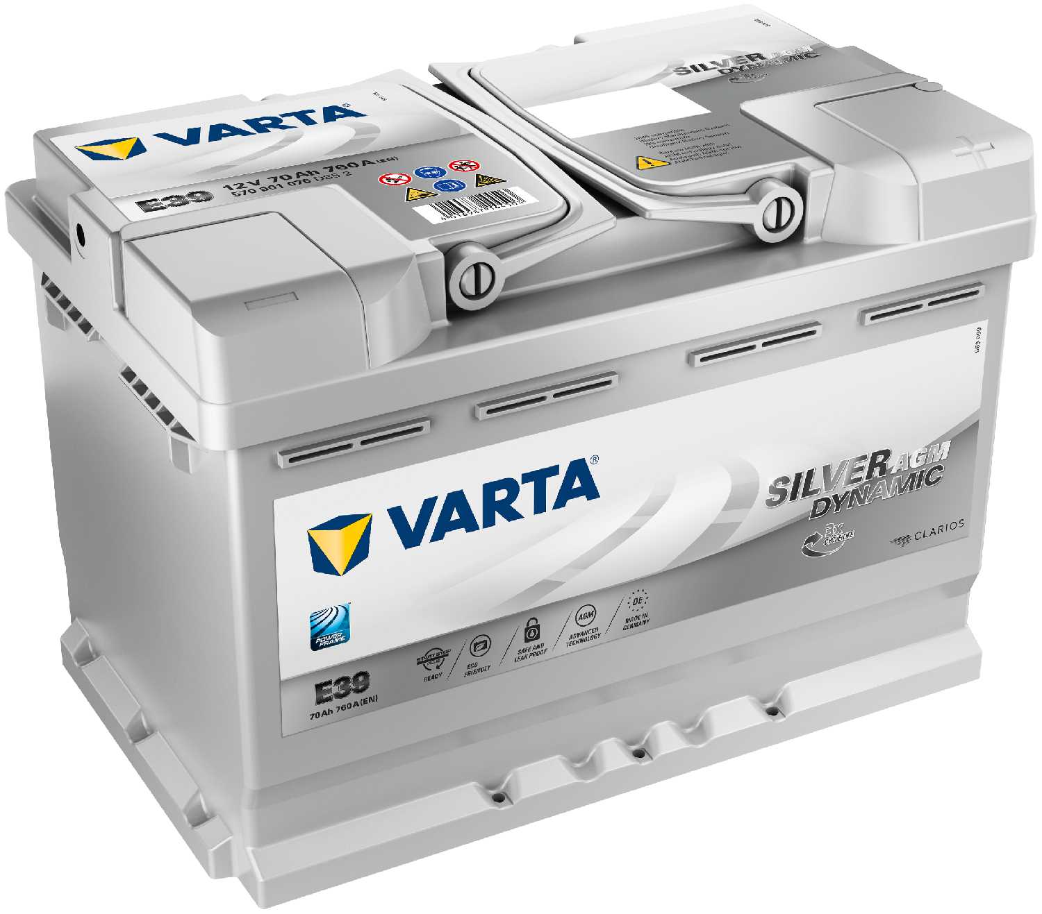 Автомобильный аккумулятор VARTA Silver Dynamic AGM E39, 570 901 076 278х175х190