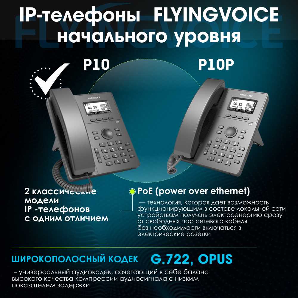 IP-телефон FLYINGVOICE P10 фотография 4