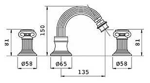 Смеситель для биде CEZARES Olimp BBS2-03-Sw, вентильный фотография 1