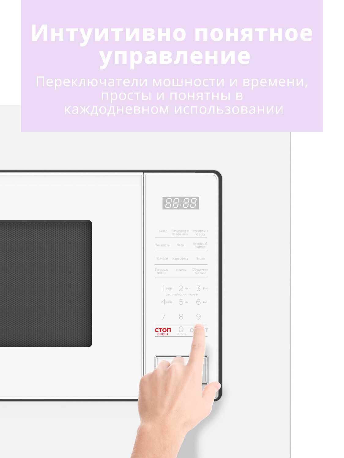 Встраиваемая микроволновая печь Comfee CBM2010W фотография 3