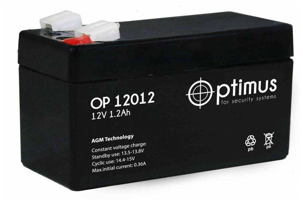 Аккумуляторная батарея Optimus OP 12012 12В 1.2 А·ч фотография 4