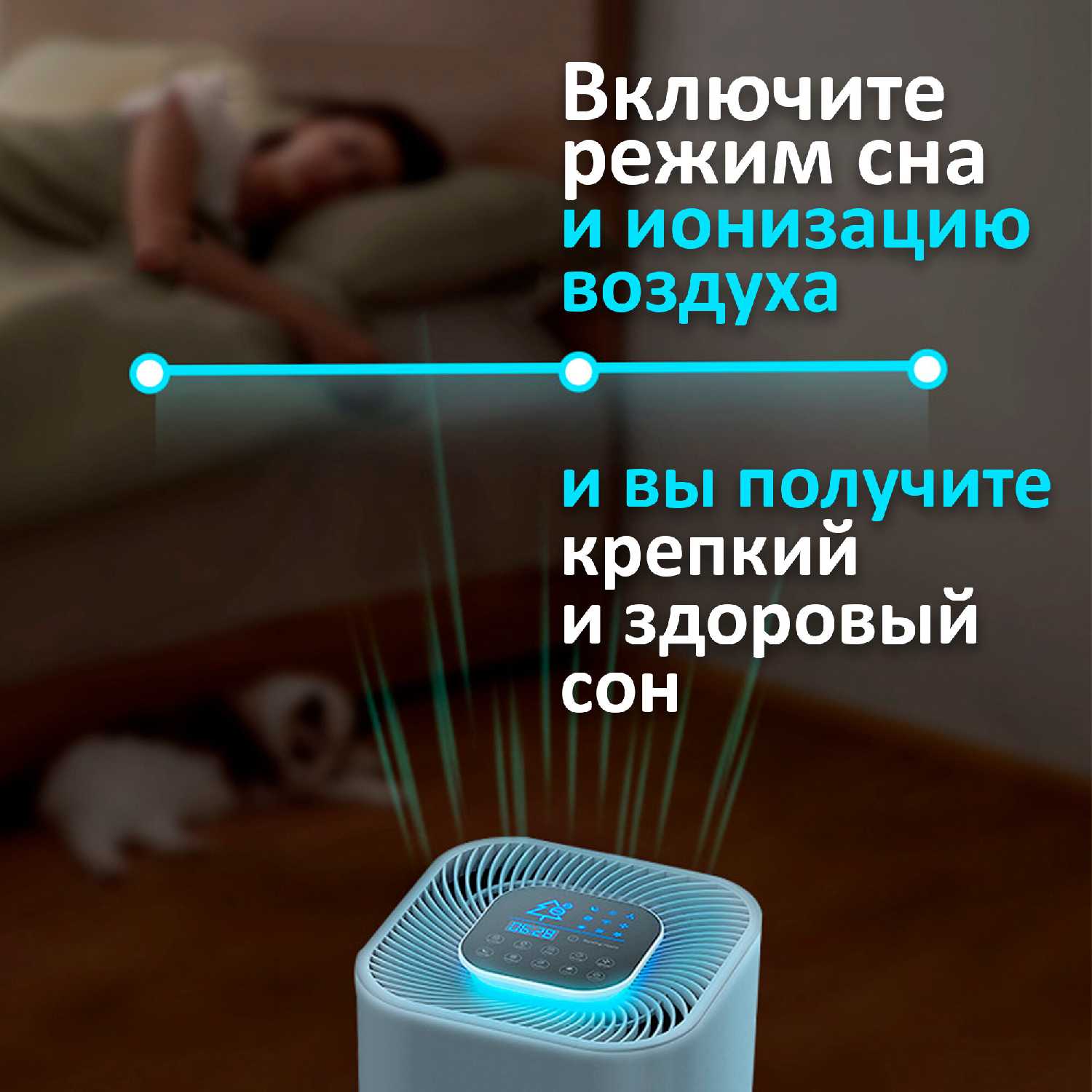 Очиститель воздуха ULTRATECH, ионизатор воздуха с поддержкой Wi-Fi фотография 6