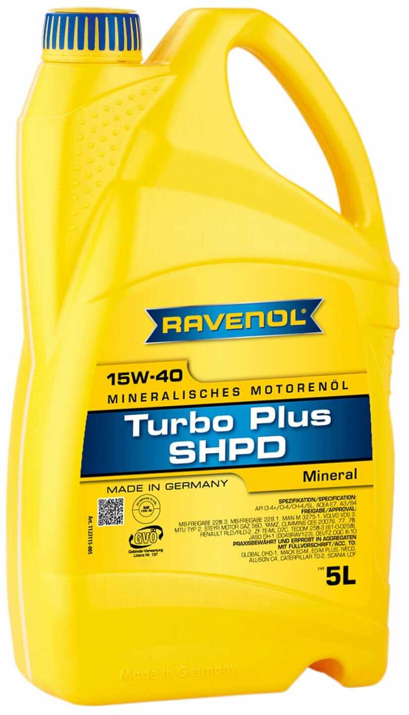 Синтетическое моторное масло RAVENOL Turbo Plus SHPD SAE 15W-40 фотография 2